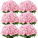 Set of 50 artificial silk roses for decoration and festive events