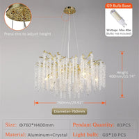 Crystal pendant chandelier with LED lighting