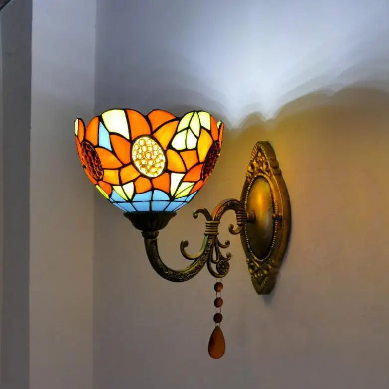 Mediterranean glass wall light vintage style LED lighting - vue 9 sur 10