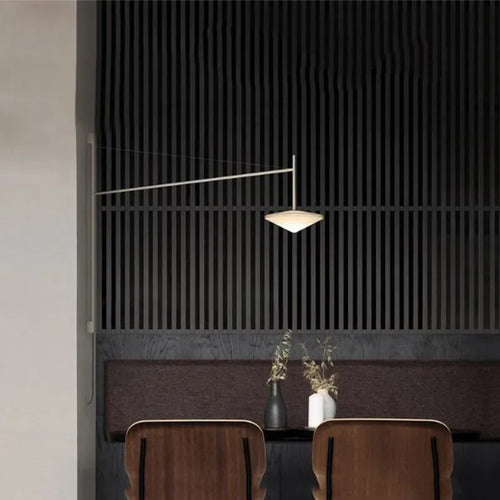 Modern design wall lamp with adjustable arm for reading and study - vue 6 sur 12