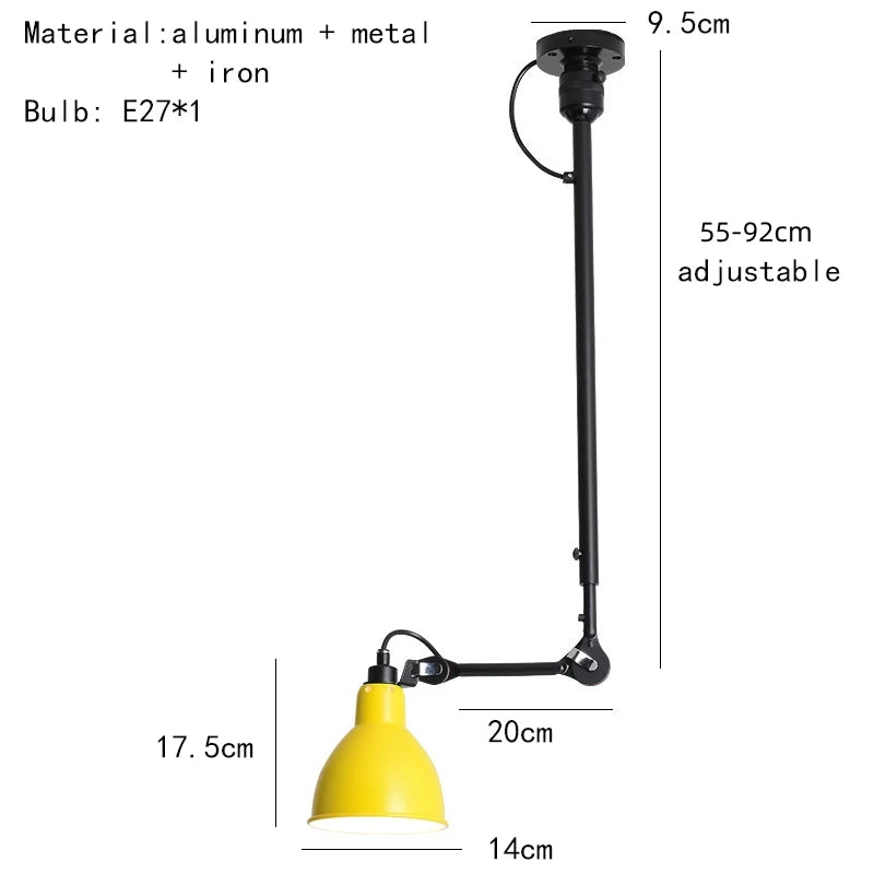 Retro American style chandelier with adjustable length lampshade - vue 16 sur 21