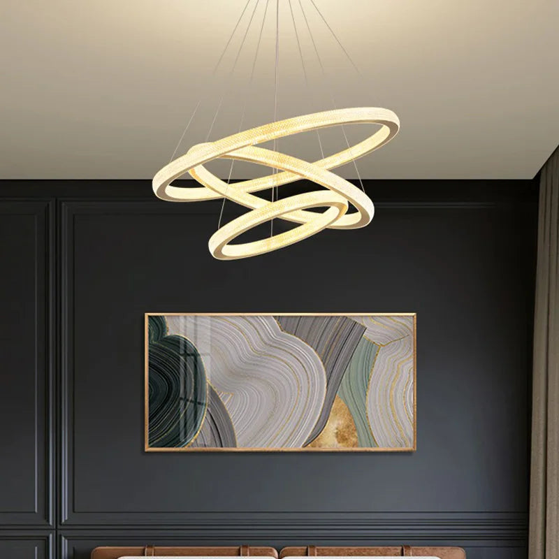 Modern crystal chandelier with LED ring for interior decoration