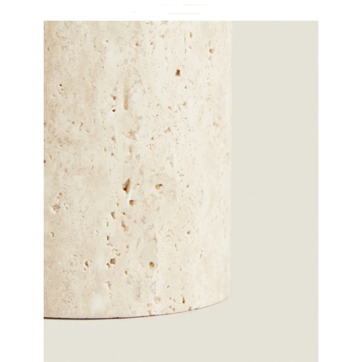 D8x18CM H Natural Yellow Travertine Marble Stone Refillable Bathroom Liquid Dispenser, Lotions Soap Container - vue 5 sur 5