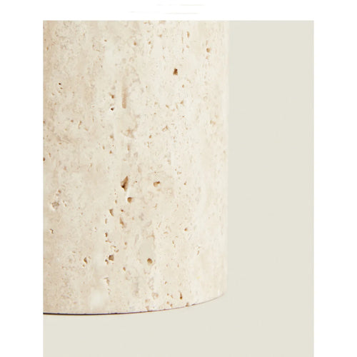 D8x18CM H Natural Yellow Travertine Marble Stone Refillable Bathroom Liquid Dispenser, Lotions Soap Container - vue 6 sur 5