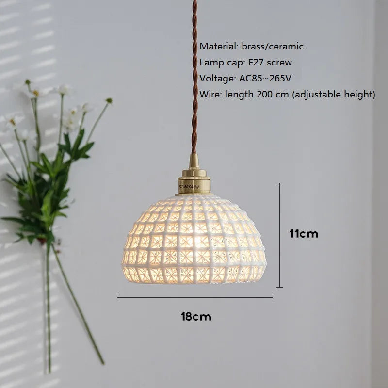 Nordic vintage ceramic loft LED pendant light