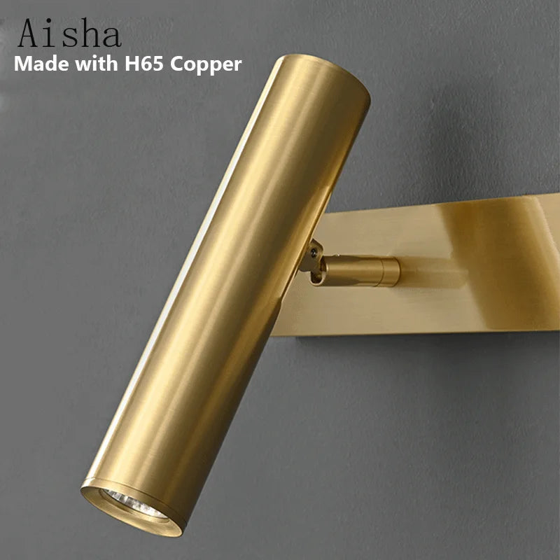 Modern copper wall light with creative LED lamp - vue 6 sur 14