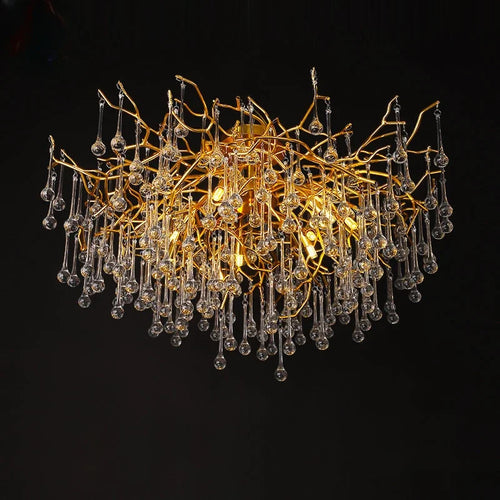 Nordic crystal chandelier with LED lighting for indoor decoration - vue 5 sur 6