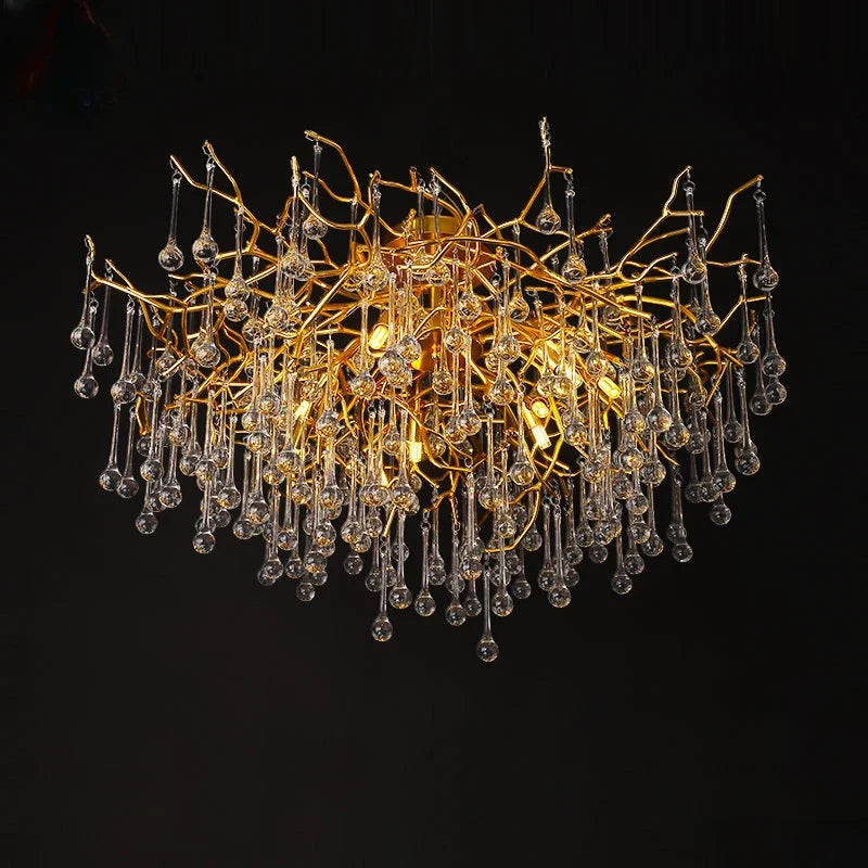 Nordic crystal chandelier with LED lighting for indoor decoration - vue 4 sur 6