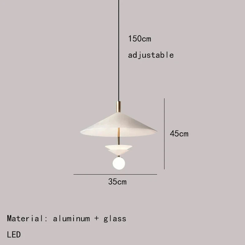 Modern indoor metal pendant light with soft illumination - vue 9 sur 14