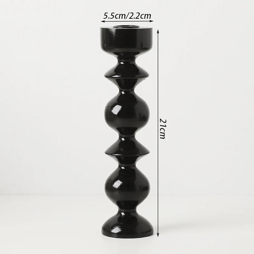 Wooden candle holder for nordic table decoration - vue 10 sur 9