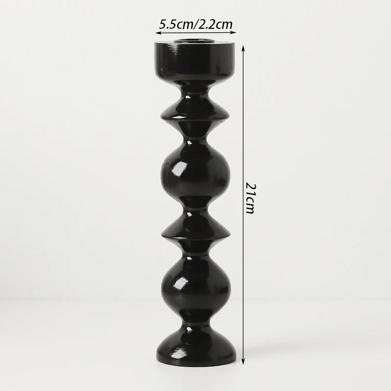Wooden candle holder for nordic table decoration - vue 9 sur 9