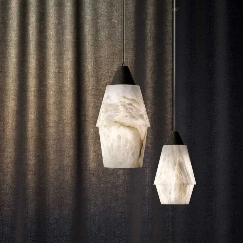 Modern natural marble pendant light for luxury interior decor