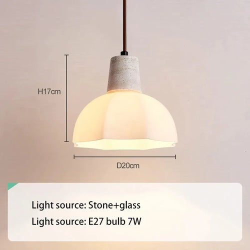 Stone glass chandelier for modern and romantic lighting - vue 7 sur 7