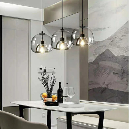 Modern glass chandelier for indoor pendant lighting - vue 7 sur 16