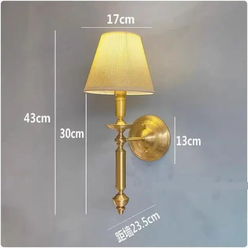 Antique LED wall light with fabric shade - vue 11 sur 10