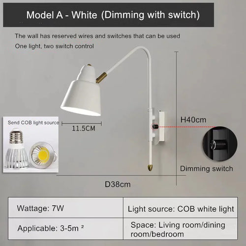 modern wall light with swing arm for elegant interior - vue 14 sur 17