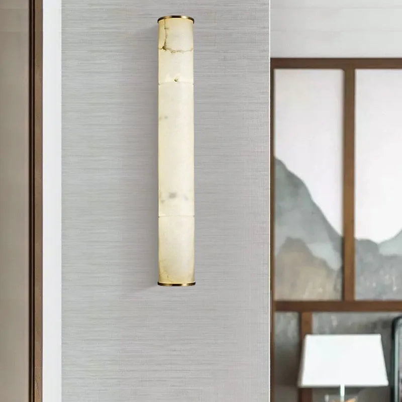 Applique murale LED cylindrique en marbre naturel - vue 3 sur 10