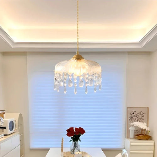 Elegant floral design vintage LED crystal chandelier - vue 3 sur 14