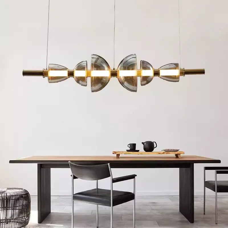Modern minimalist glass chandelier for restaurant and café