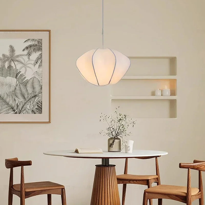 Chinese retro silk chandelier, minimalist style for interior decor - vue 5 sur 12