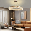 Luxurious round crystal LED chandelier with multiple ring design