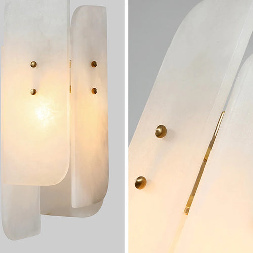 Genuine marble pendant light with copper wire and adjustable bulb - vue 7 sur 7
