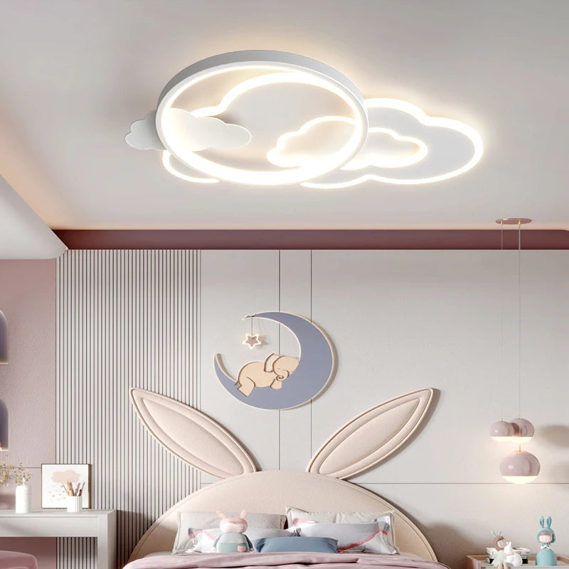 Modern LED cloud ceiling light for children's room décor - vue 6 sur 9