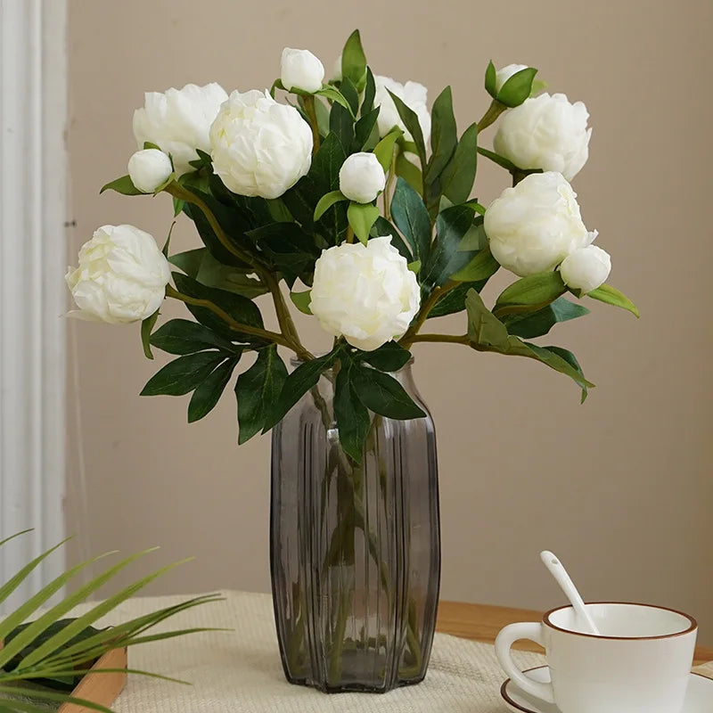 Artificial peony flower heads for decoration and crafts