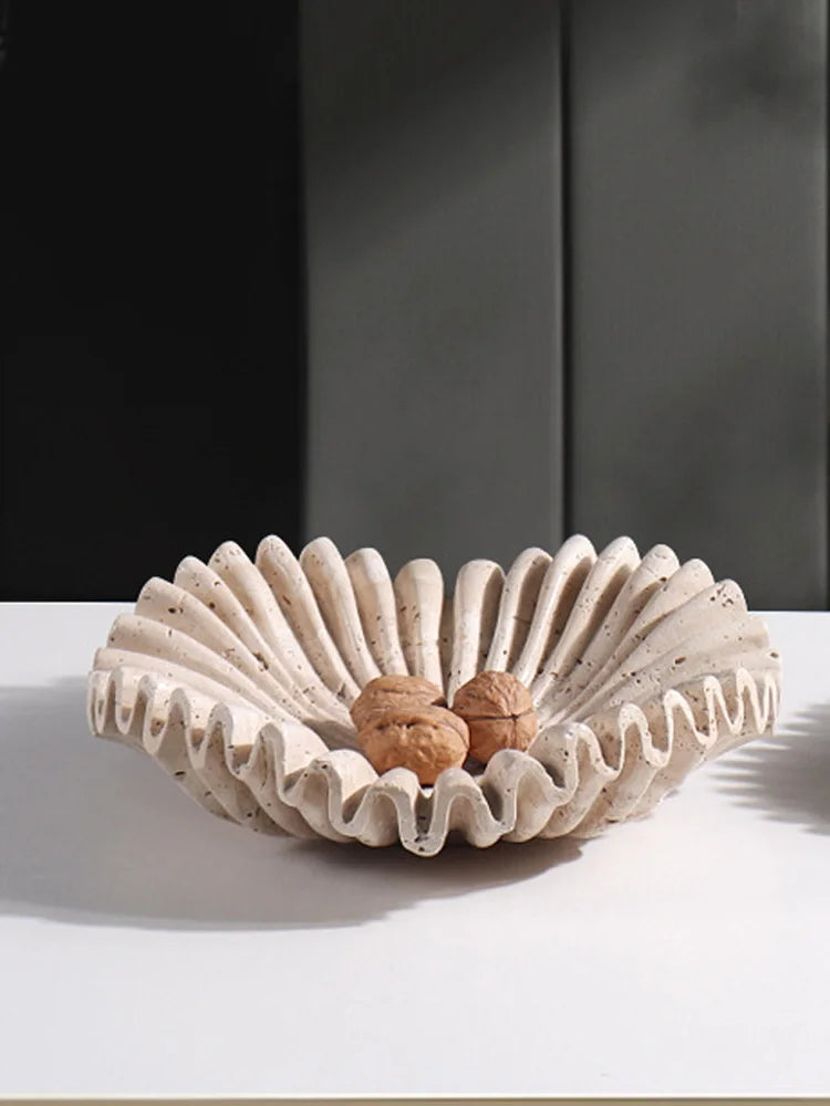 Modern wabi-sabi style marble storage tray artistic décor