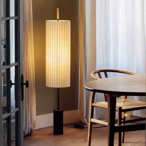 Fabric LED floor lamp wabi sabi modern decor - vue 2 sur 7