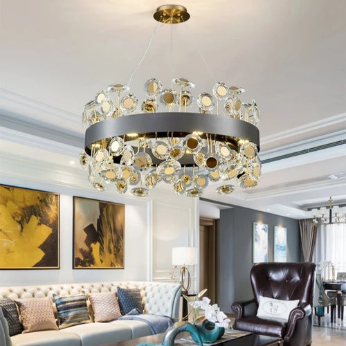 Italian design crystal chandelier for elegant interior decor - vue 4 sur 8