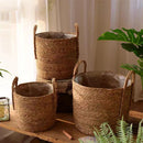 Handmade seagrass storage basket for plants and flowers