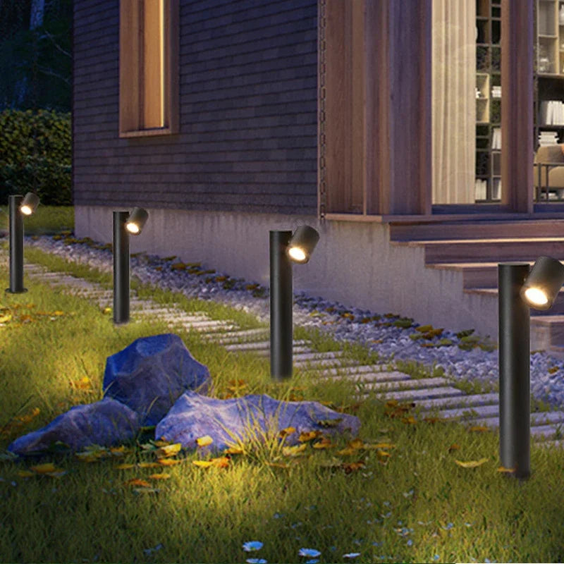 Bright outdoor garden lights with double head