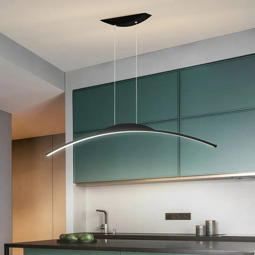 Nordic linear pendant light for kitchen island or bar lighting - vue 3 sur 12
