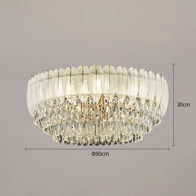 Modern crystal ceiling light for elegant interior décor - vue 10 sur 12