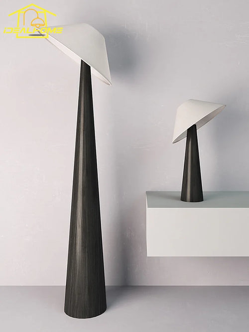 Japanese wabi-sabi zen art solid wood floor lamp - vue 4 sur 9