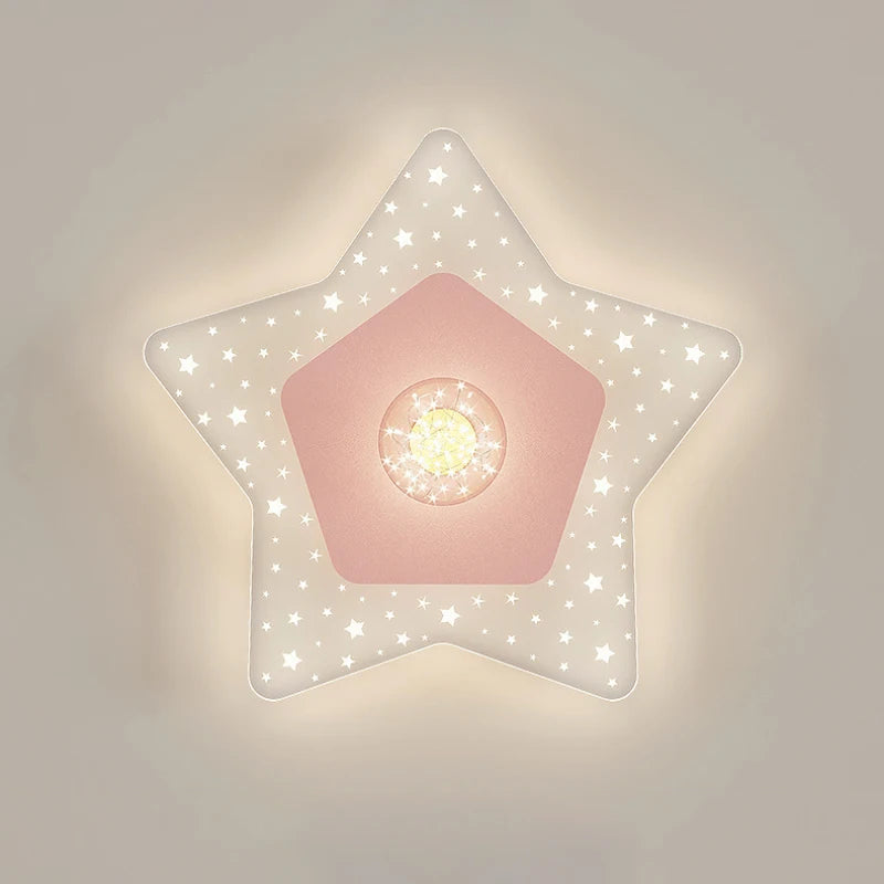 Modern romantic ceiling light for children's room, warm atmosphere - vue 6 sur 8