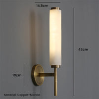 Marble and copper wall light for creative interior bedroom decor