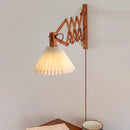 Sax modern telescopic LED wood wall lamp Japanese style long arm creative bedroom bedside home decor light