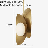 Small metal pendant light with modern glass globe