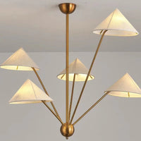 modern fabric chandelier with creative lampshade and led lighting