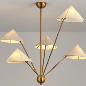 modern fabric chandelier with creative lampshade and led lighting