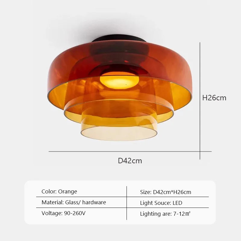 Nordic glass ceiling light with medieval design for bedroom, dining room or restaurant - modern decorative fixture - vue 4 sur 21