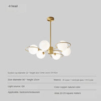 Modern copper chandelier with minimalist glass decor