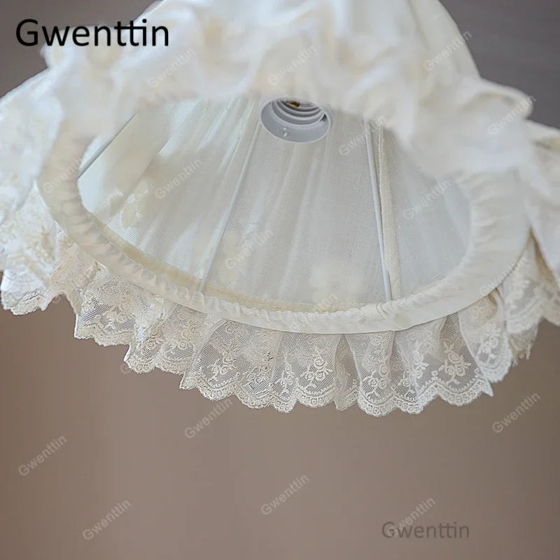 Decorative princess style fabric LED table lamps - vue 6 sur 8