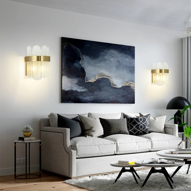 Nordic postmodern decorative glass LED wall light - vue 3 sur 8