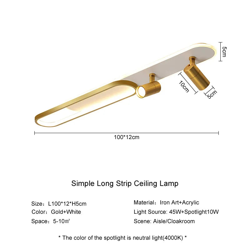 Modern LED ceiling lamp with decorative spotlight - vue 11 sur 12
