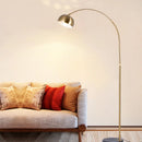 Nordic luxury electroplated adjustable arc floor lamp with marble base and remote control, LED