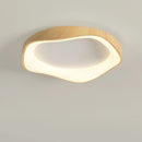 Simple wood grain circular LED lamp modern indoor lighting