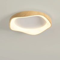 Simple wood grain circular LED lamp modern indoor lighting